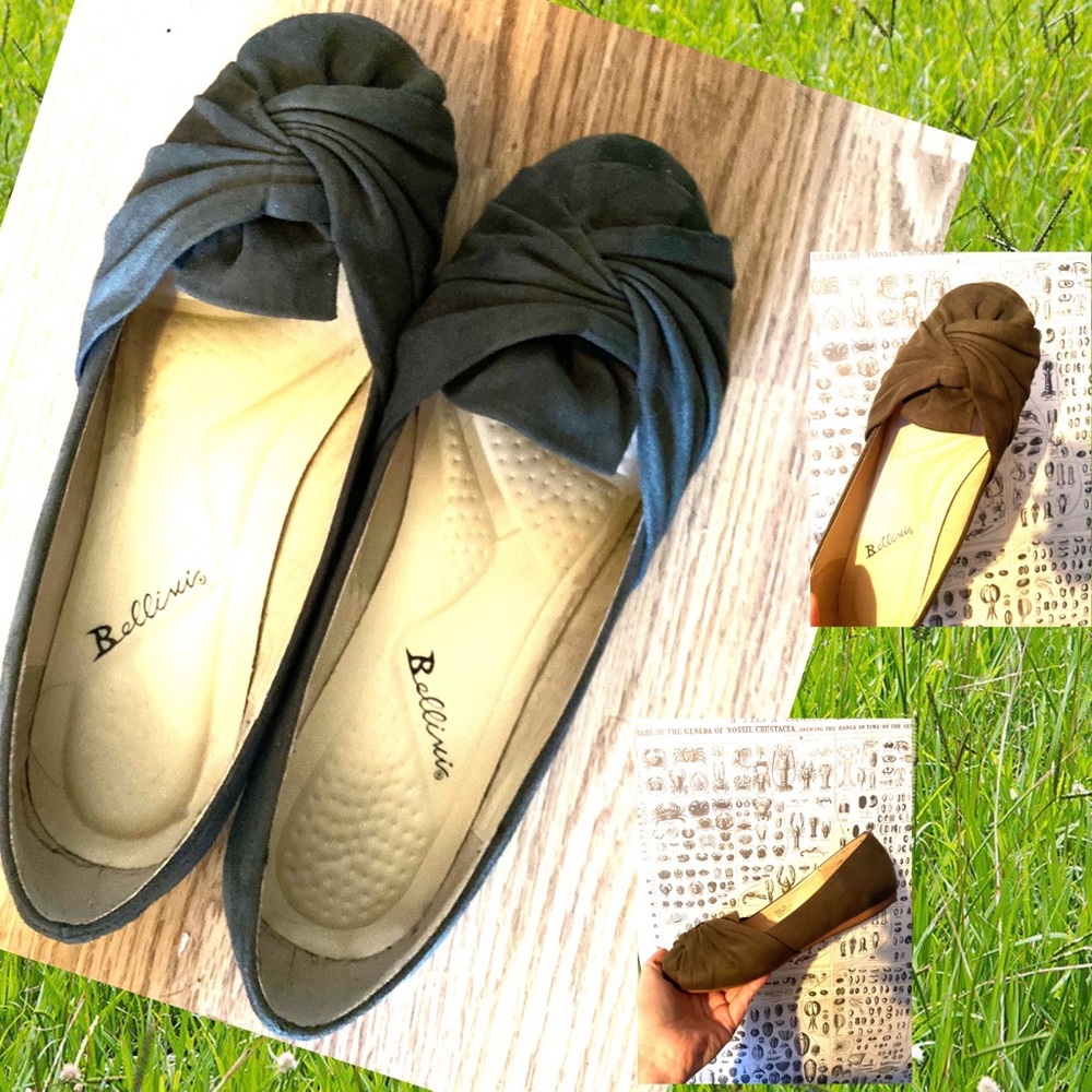 Olive Green Bellini flats size 11